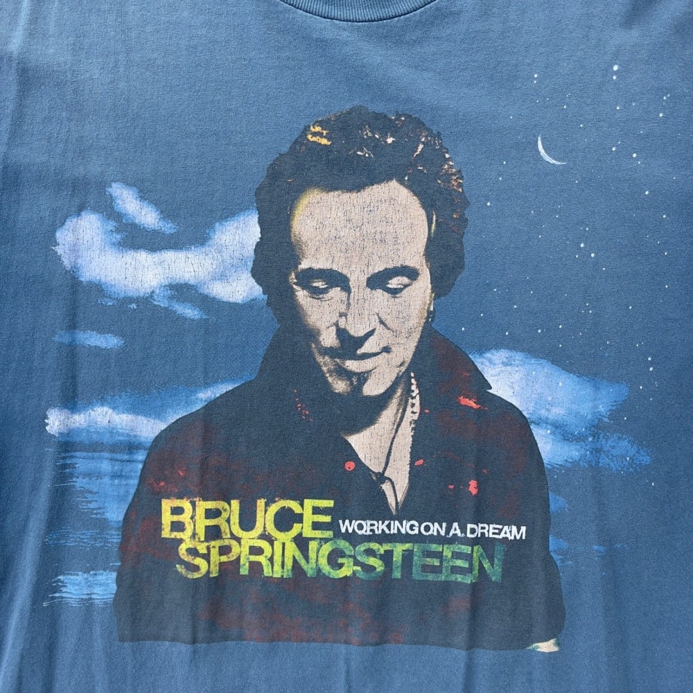 Bruce Springsteen 2009 Tour Shirt Mens XL Blue Working on a Dream Band Tee - Picture 6 of 7